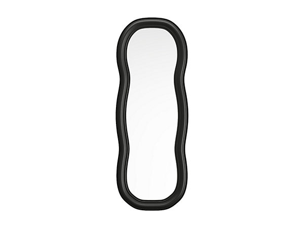Miroir organique en bois de paulownia - L. 60 x H. 160 cm - Noir - TAYLI