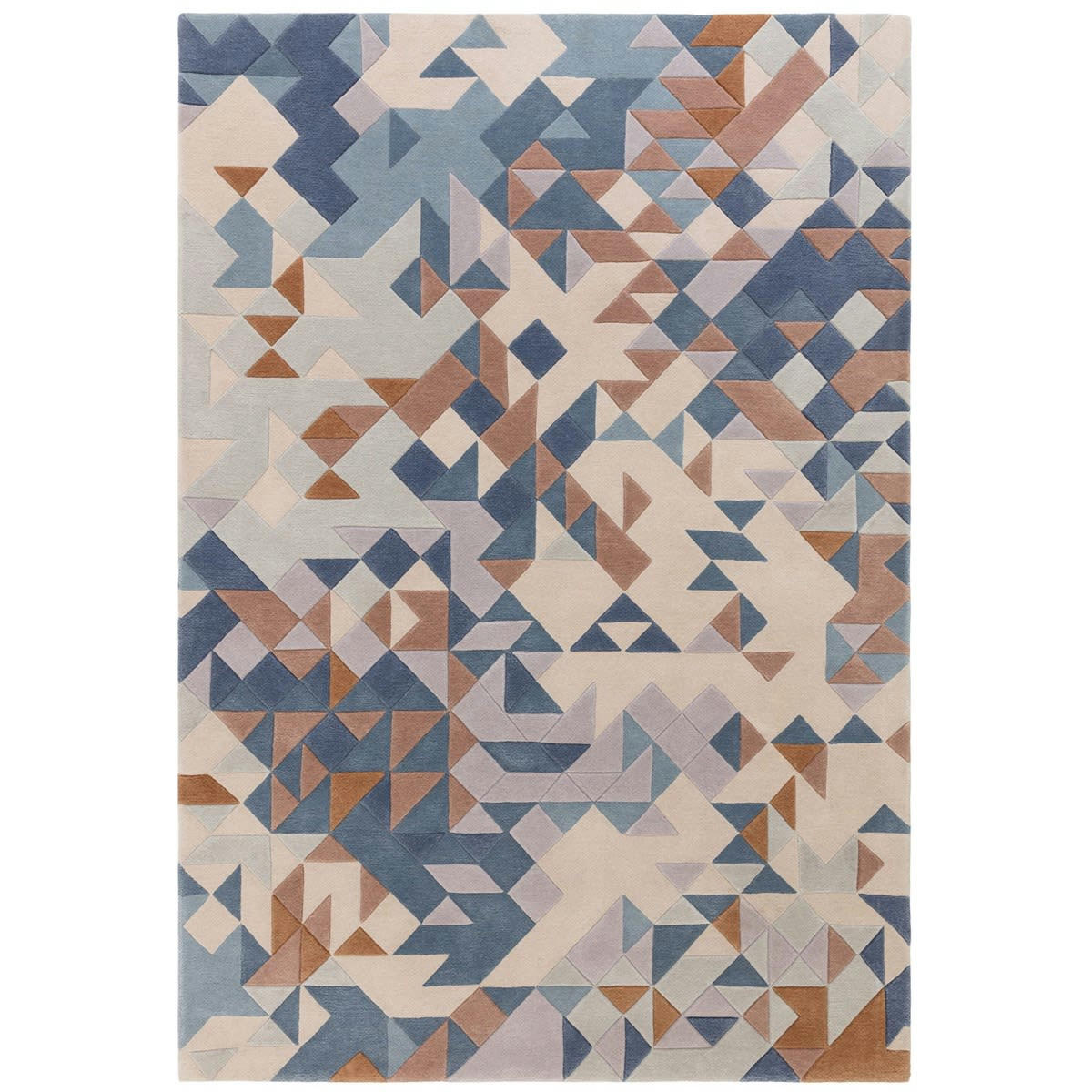 MYSTERIA - Tapis de salon en Laine Bleu 120x170 cm