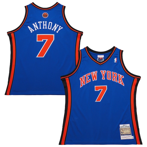 Carmelo Anthony New York Knicks  2010/11 Hardwood Classics Authentic Jersey - Blue/White