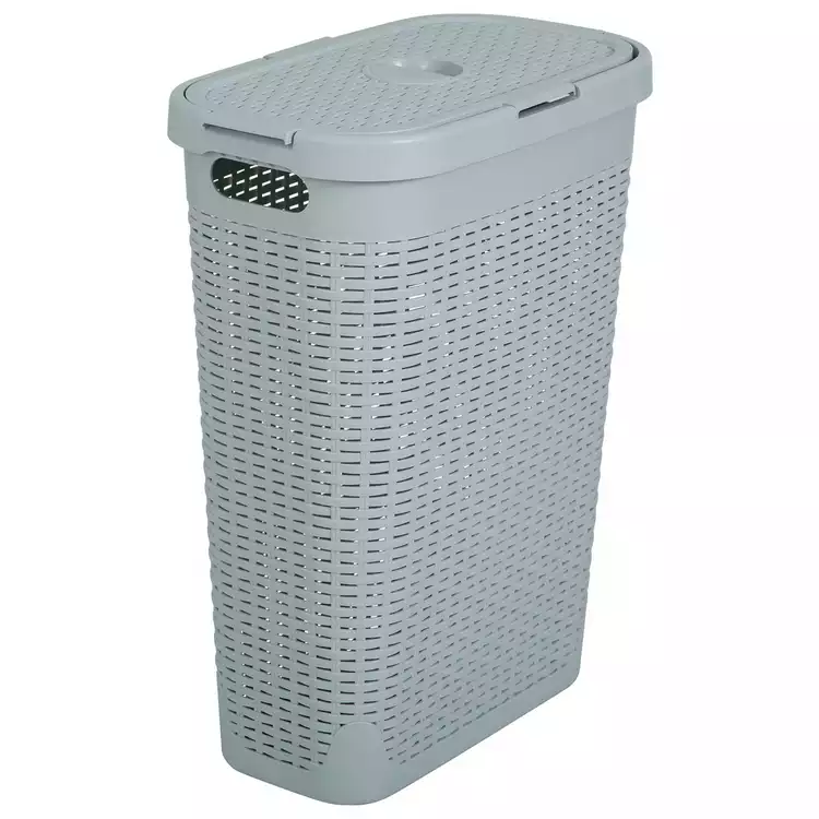 Addis 40 L Slimline Laundry Basket - Light Grey