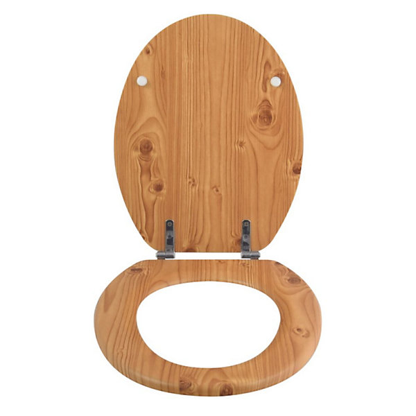 Abattant wc MDF en Décor Pin MarronCharnières Inox MSV