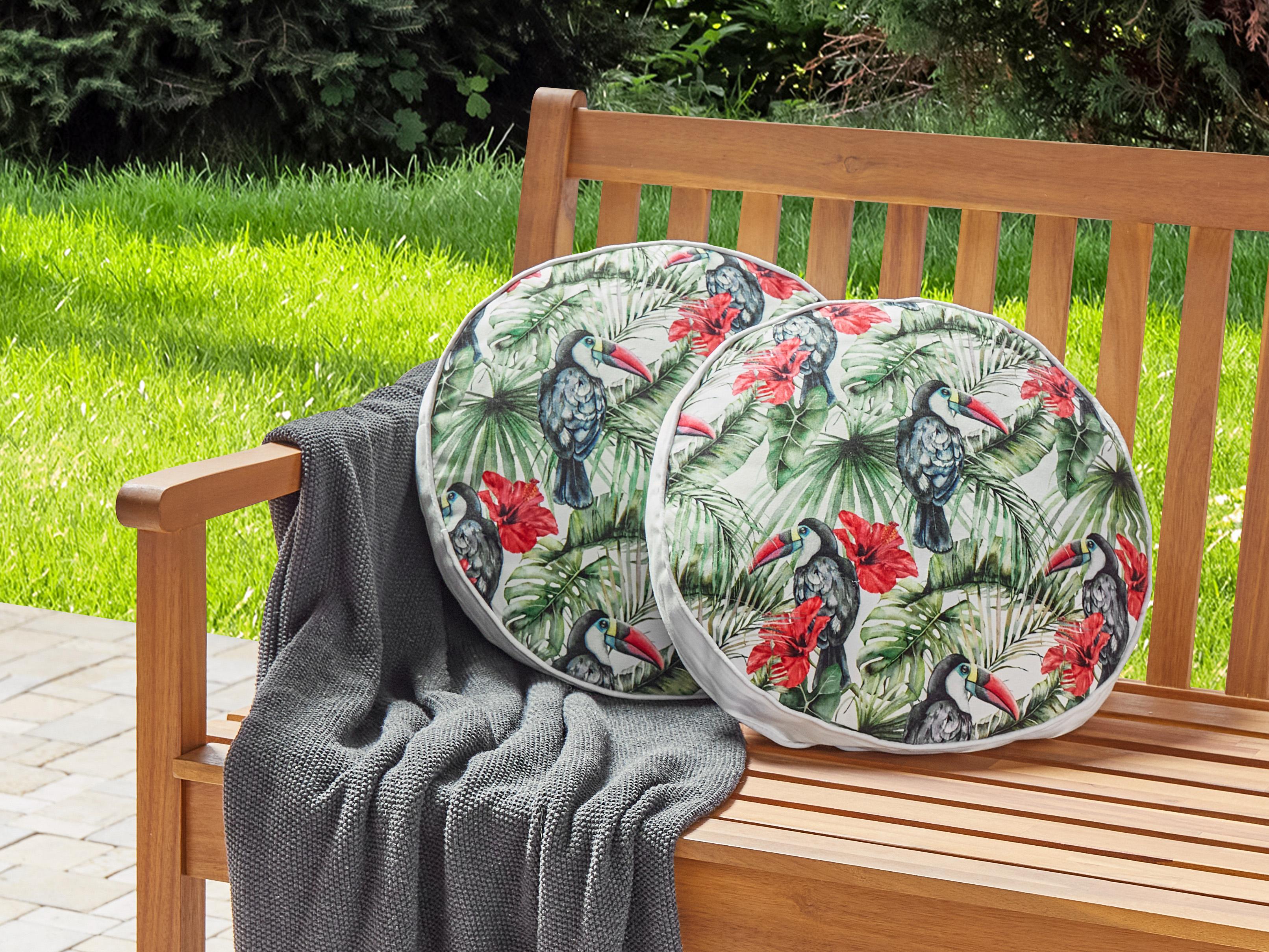 Set of 2 Outdoor Cushions MALLARE Animal Pattern 40 x 40 cm Green