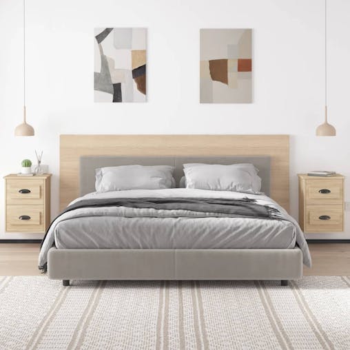 NNEVL Wall-mounted Bedside Cabinets 2 pcs Sonoma Oak 41.5x36x53cm
