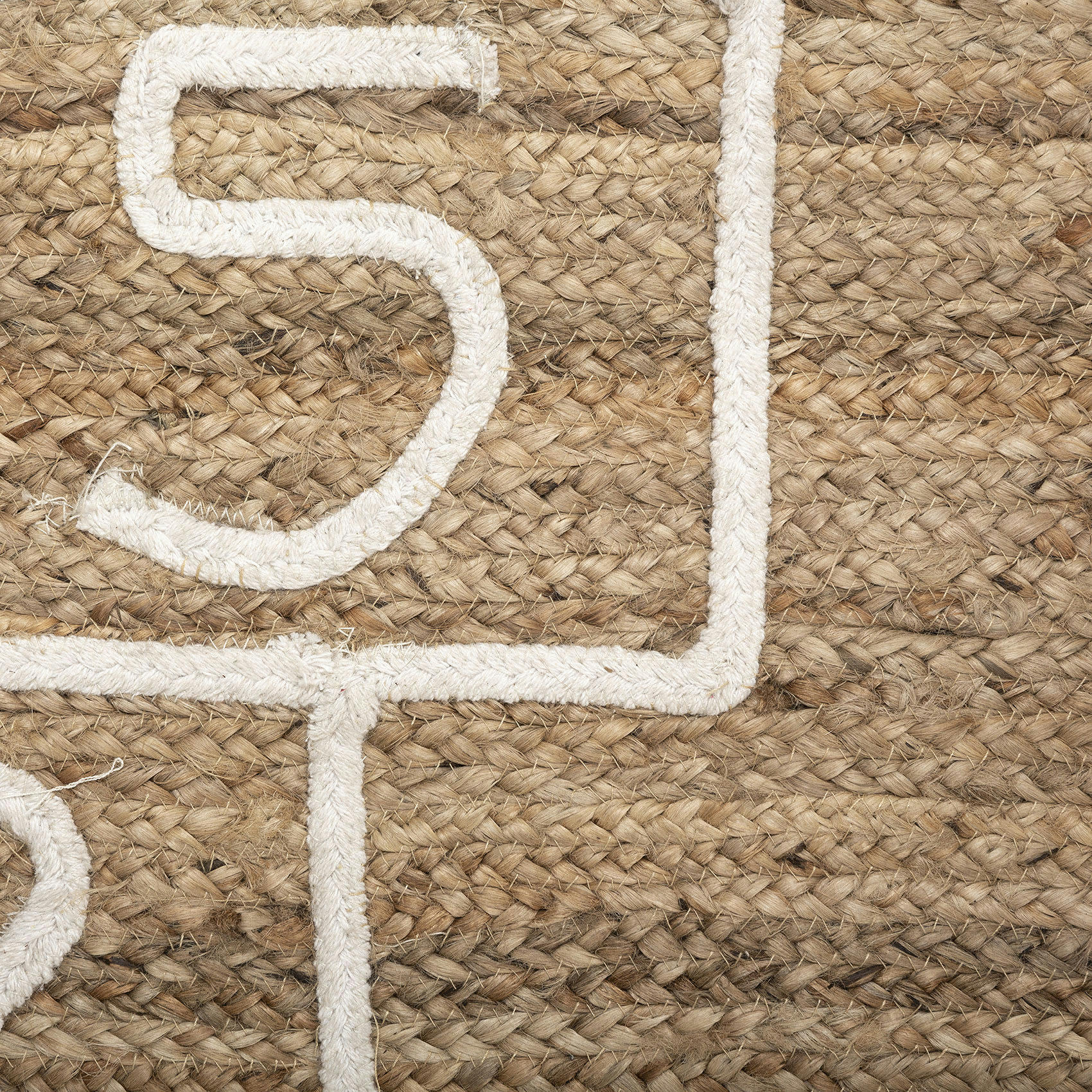 - Tapis marelle en jute beige moyen 150 x 80