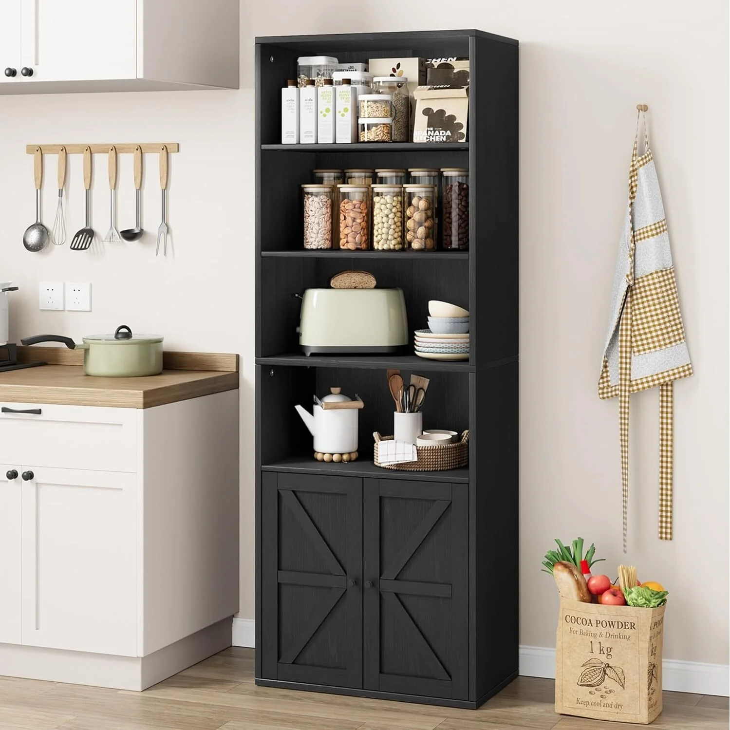 Tall Bookcase with Doors