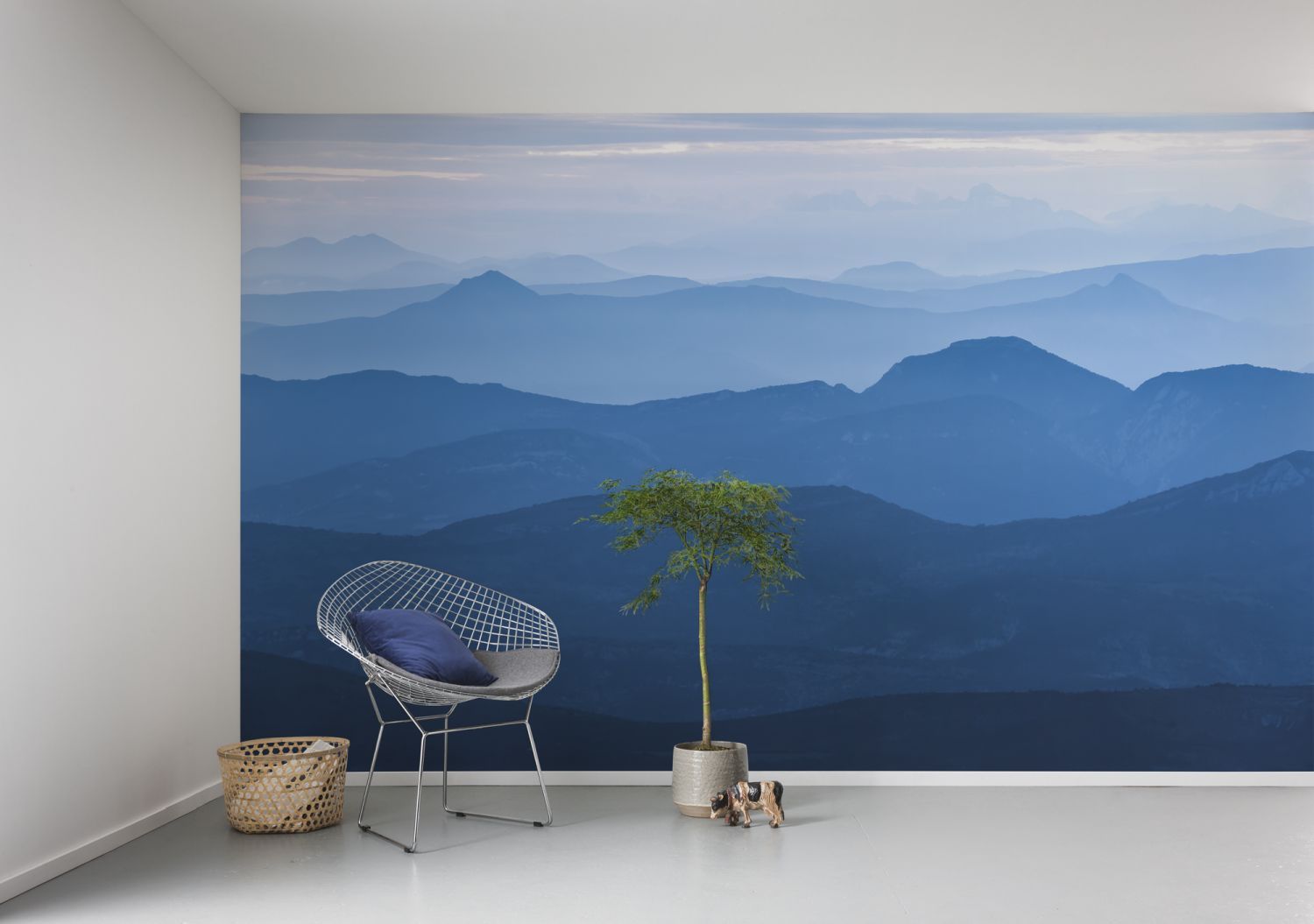 Sanders & Sanders fotobehang bergen landschap blauw - 400 x 250 cm - 611916