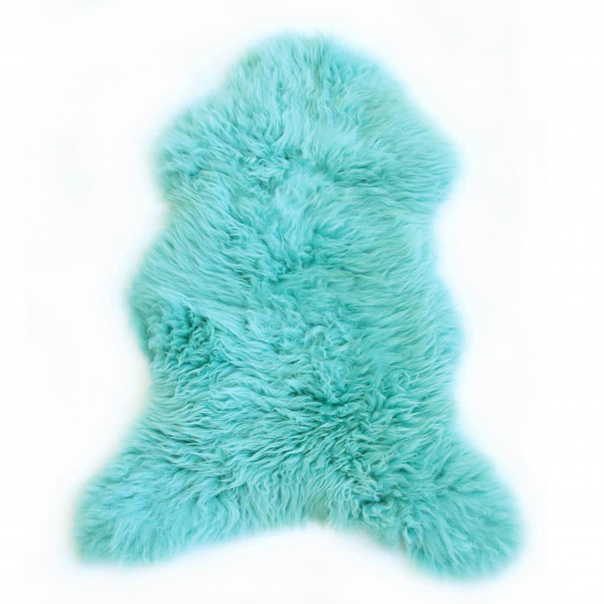 - Tapis en peau de mouton turquoise
