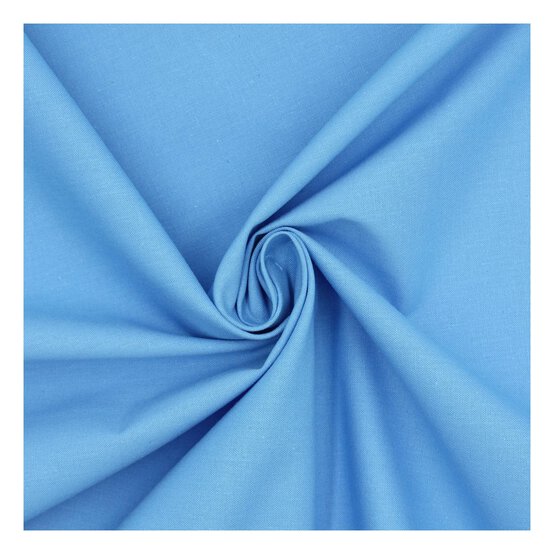Sky Blue Organic Premium Cotton Fabric by the Metre