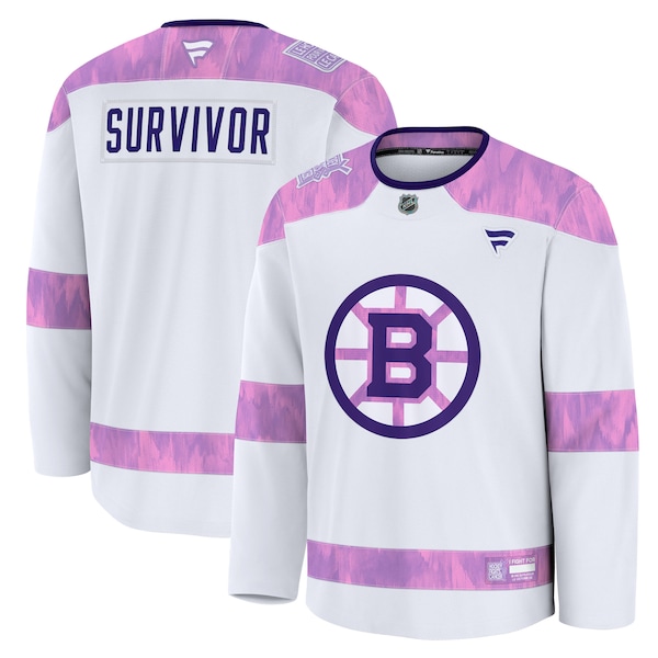 Boston Bruins  Hockey Fights Cancer Practice Jersey - White