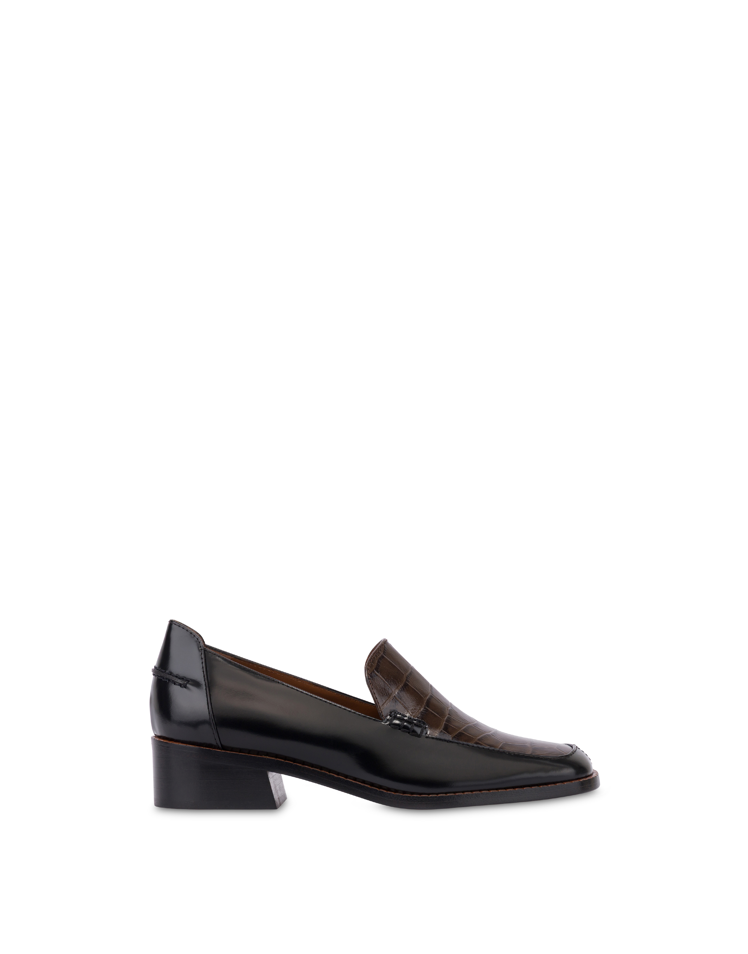 Mocassino Swing In Vitello Abrasivato Nero/t.moro