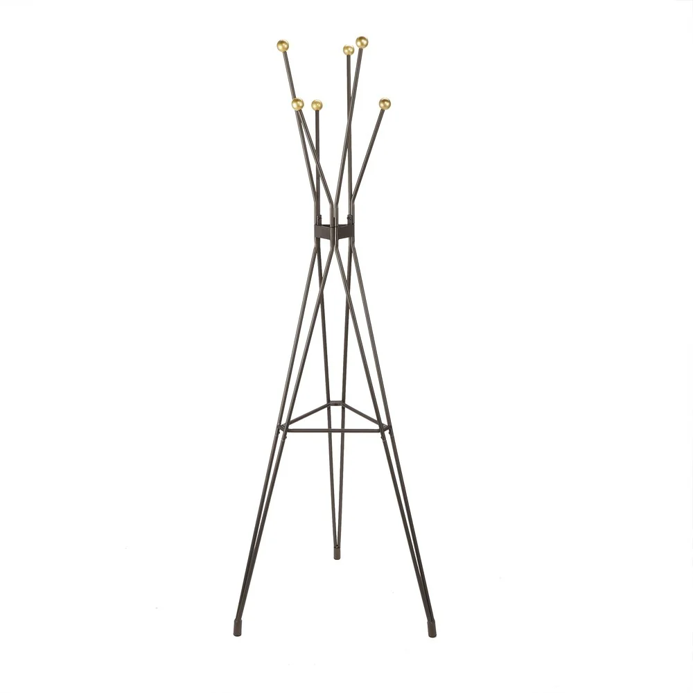 Kellie Metal Tripod Coat Rack with Orbs