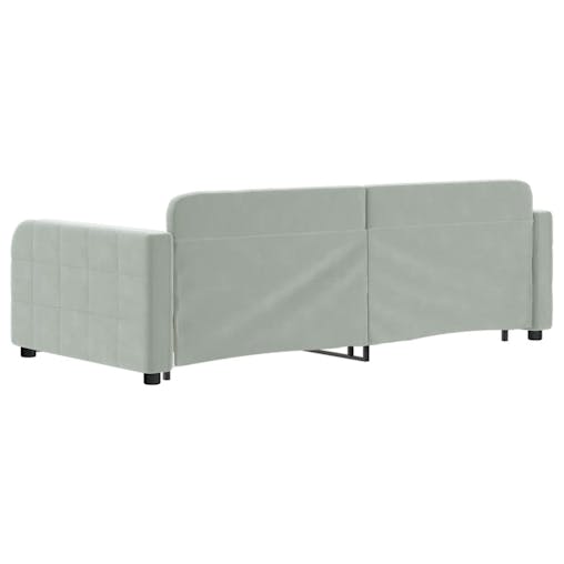 NNEVL Daybed with Trundle and Drawers Light Grey 90x190 cm Velvet