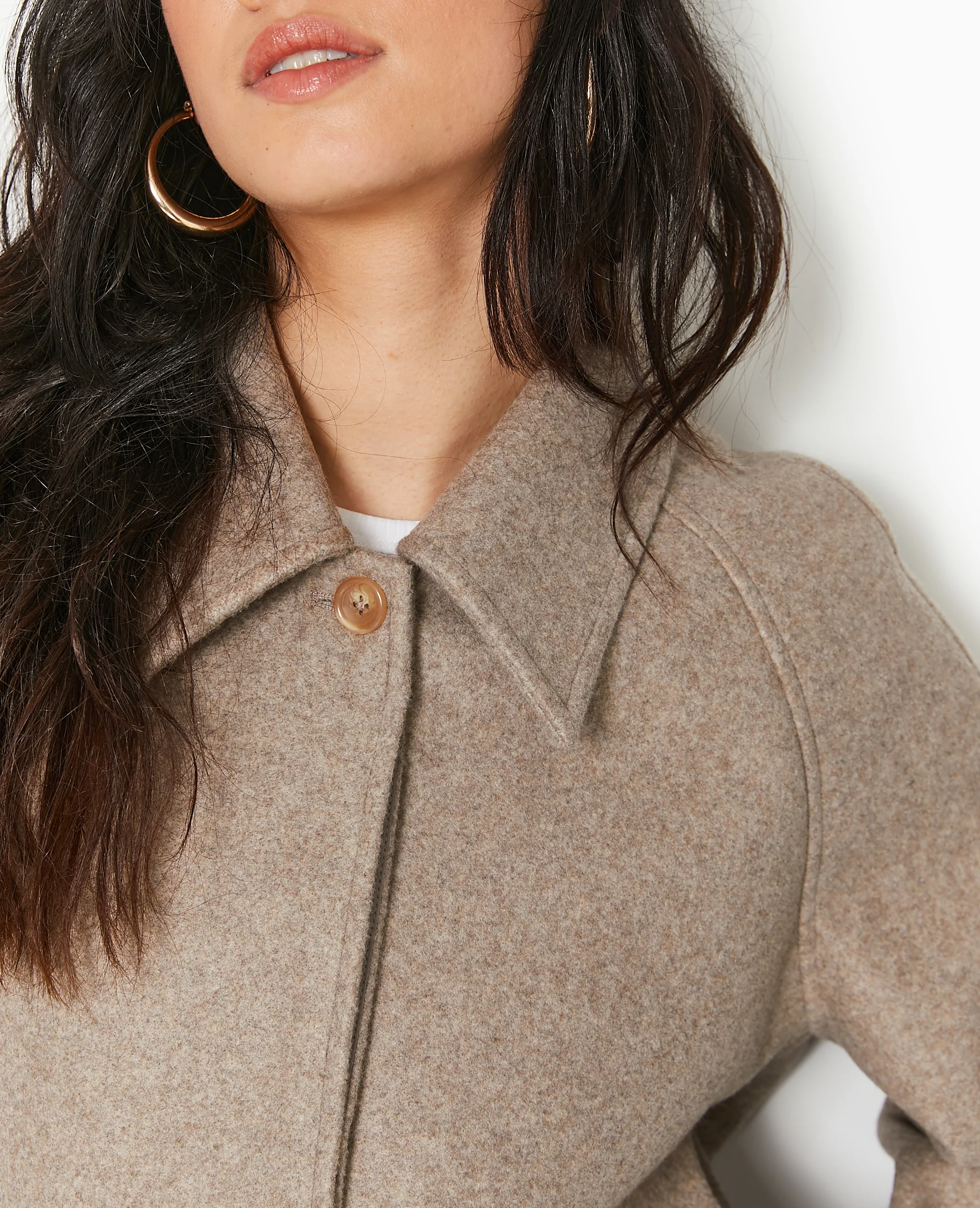 Veste courte trapèze effet drap de laine