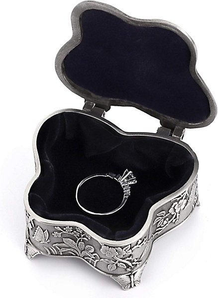 Boîte à bijoux papillon vintage en métal, boîte à bijoux, boîte de rangement pour accessoires