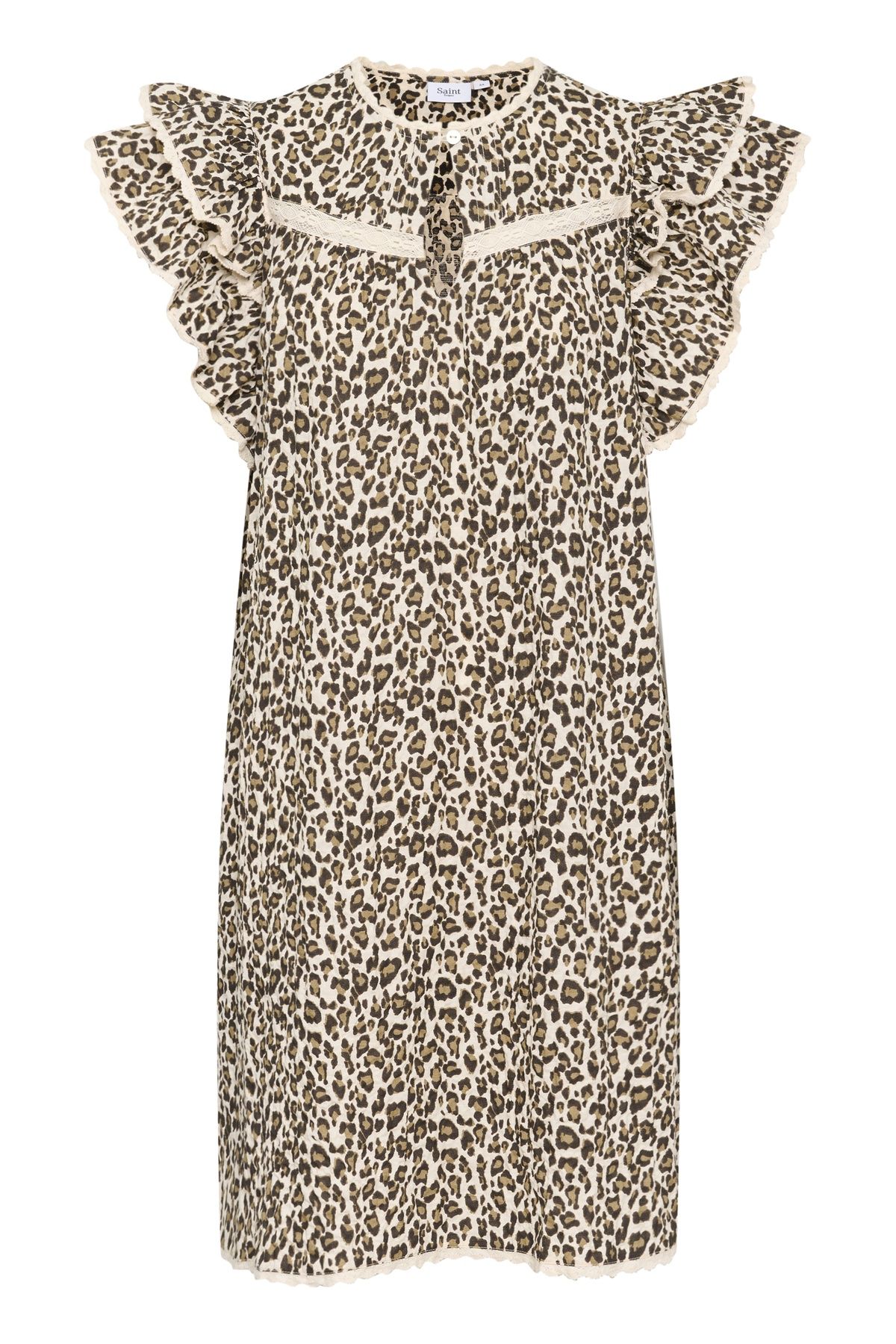 Saint Tropez KirbySZ Leopard Print Frill Mini Dress