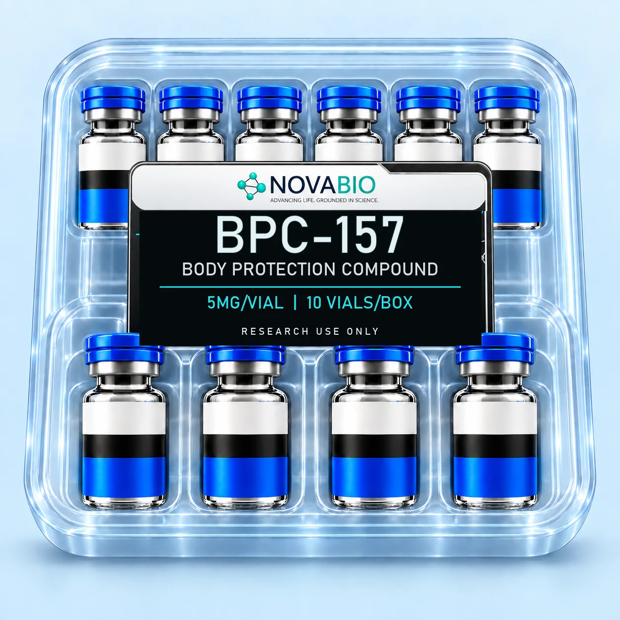 NOVABIO BPC-157 5MG per vial, 10 VIALS research product