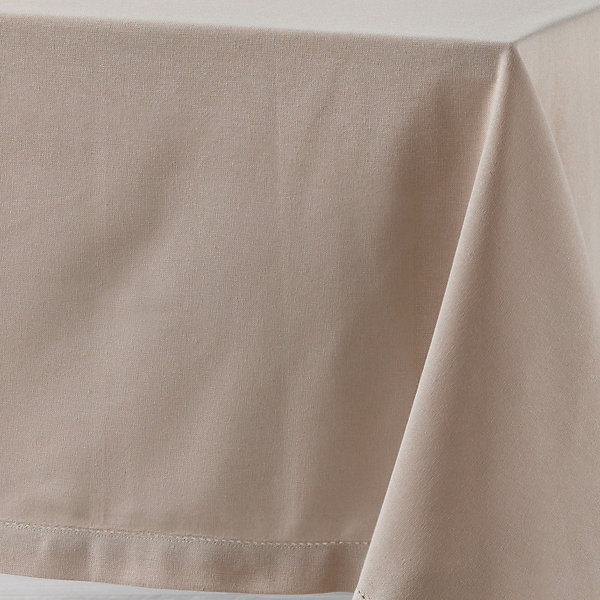 Nappe Rectangle 140 x 240 cm Coton Uni CHARLINE Beige
