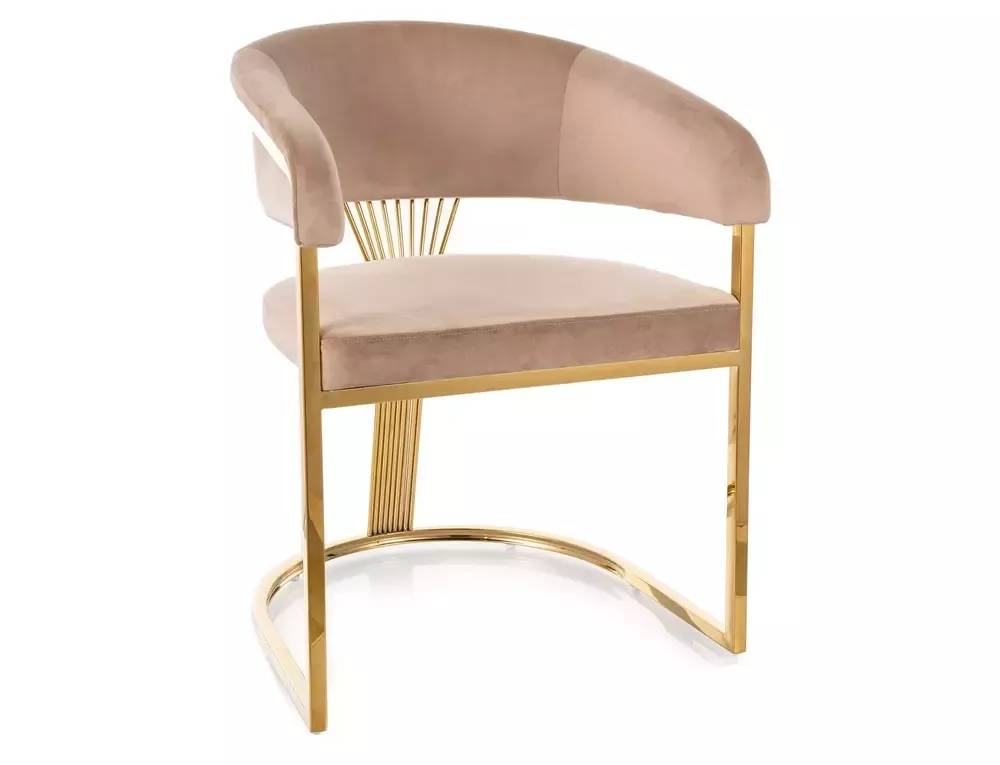 Krzesło tapicerowane CROWN VELVET beżowe