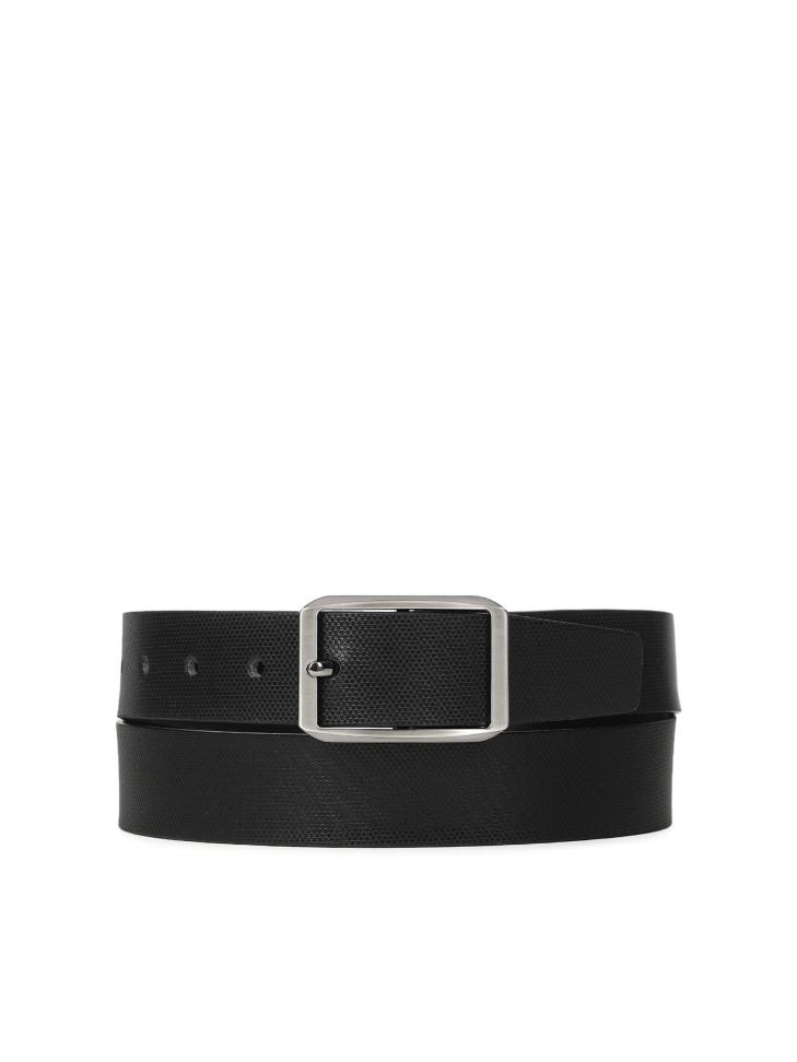 Men's black double-sided belt