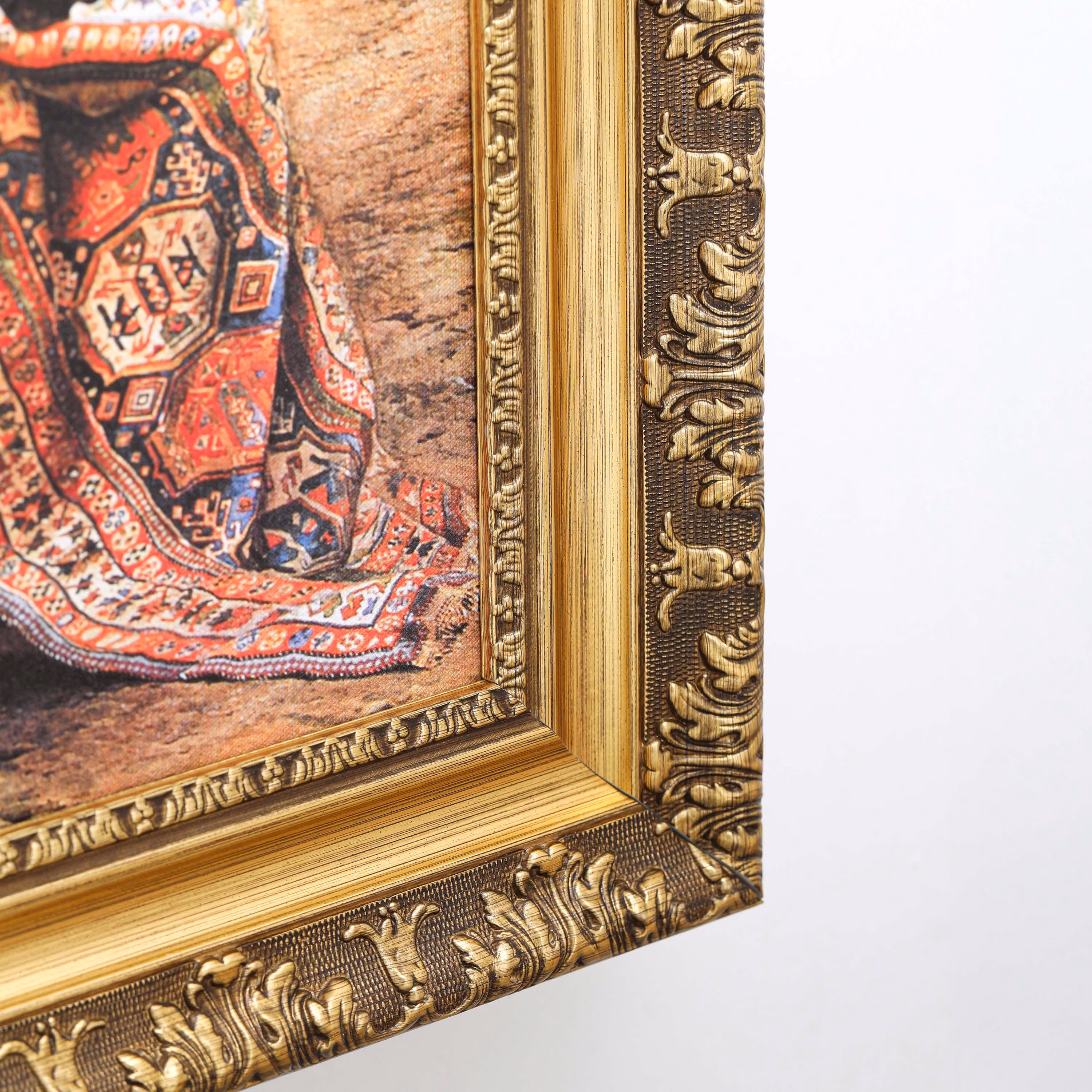 Ornate Gold Picture Frame, Custom Size Frame for Canvas, Paintings, Posters, Textile Art, Rugs & Tapestries