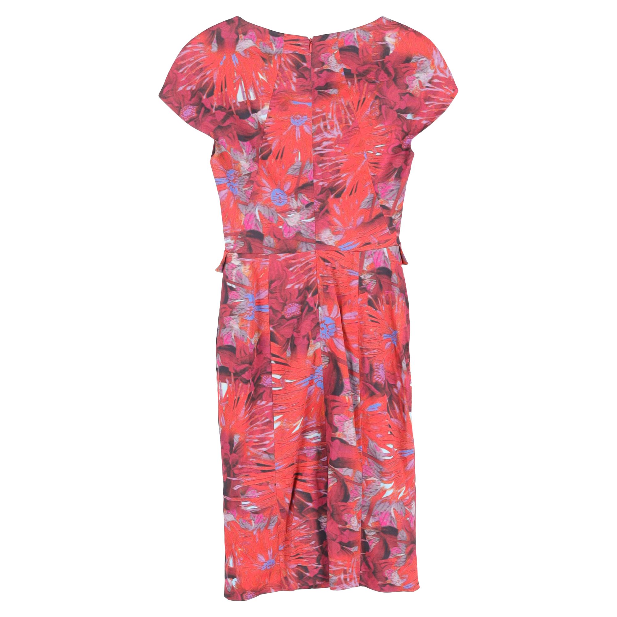 Erdem Preloved Floral-Printed Cap Sleeve Midi Dress in Multicolor Viscose