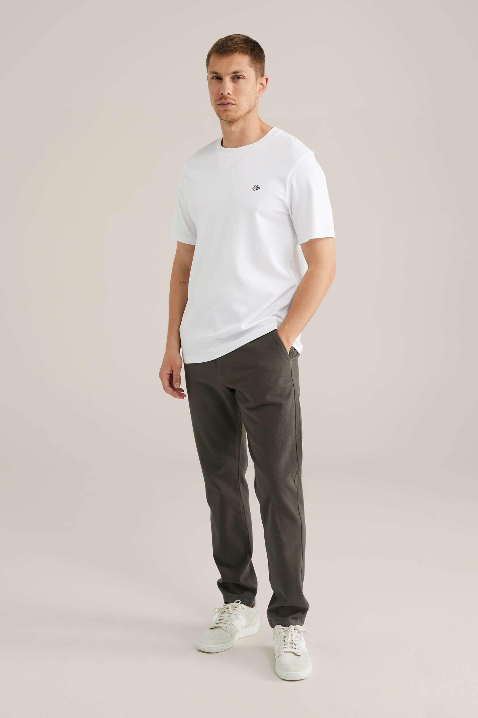 Heren Slim fit chino met structuur