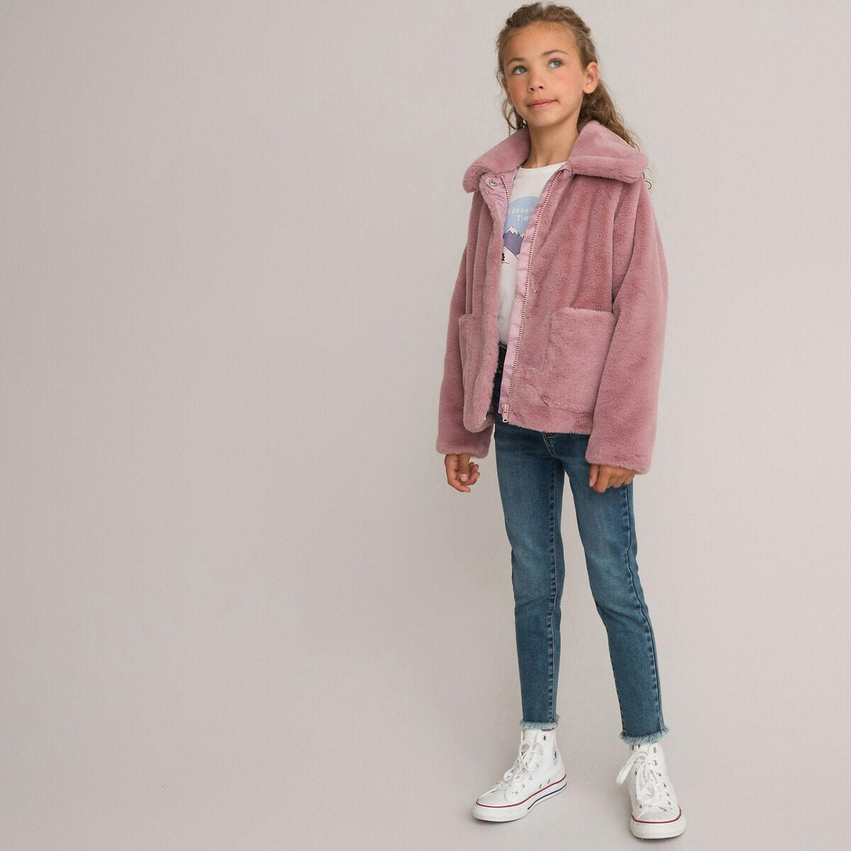 Manteau chaud en tissu duveteux