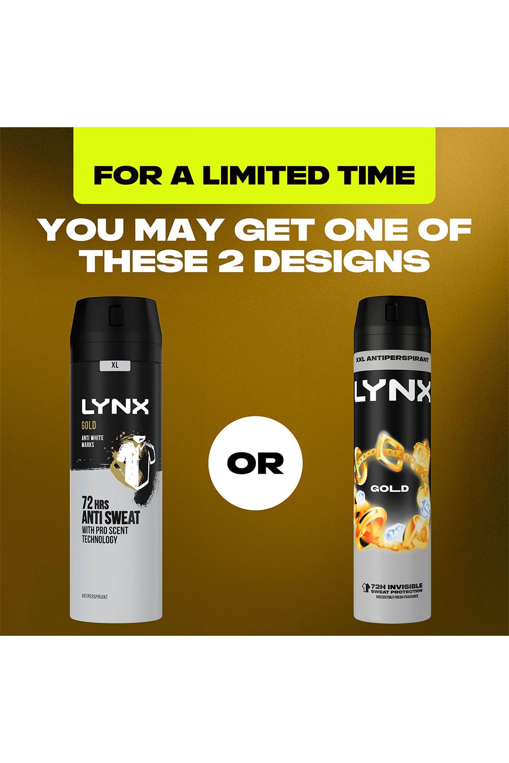 Lynx XXL Gold 'Anti-Perspirant' Deodorant, 6x250ml