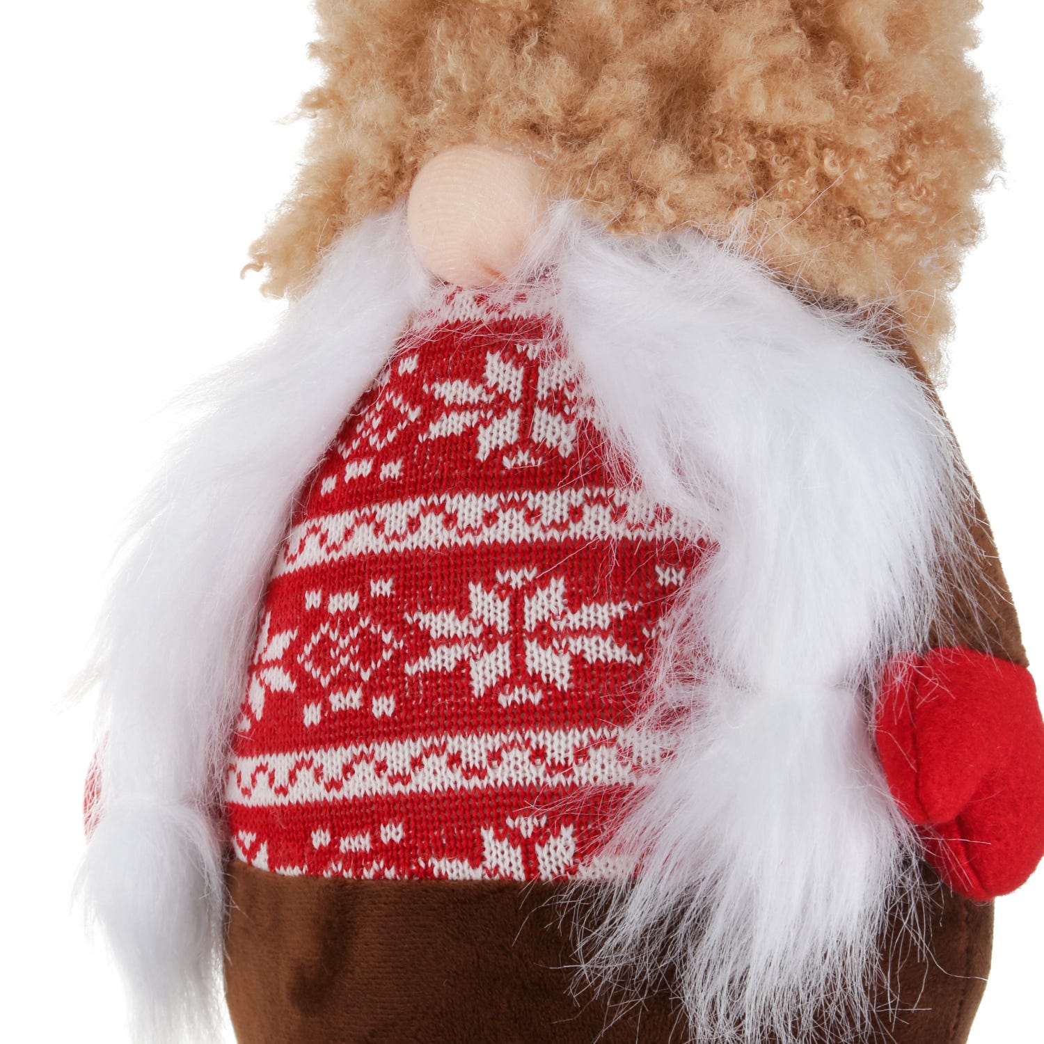 Gnomo Natale gambemolli 75 cm cappello beige peluche