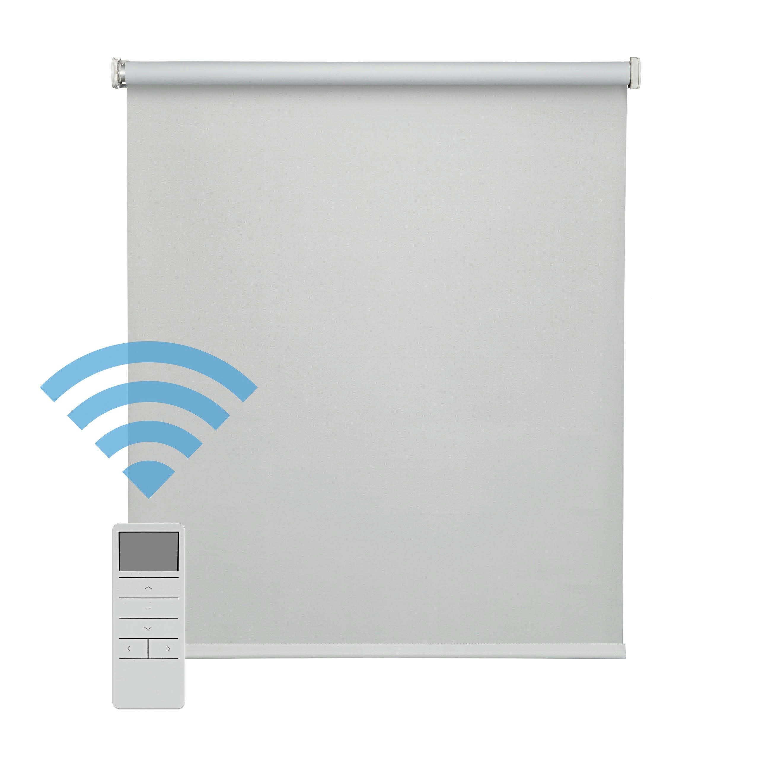 BLACKOUT MOTORISÉ - Store enrouleur motorisé occultant gris 150 x 190 cm