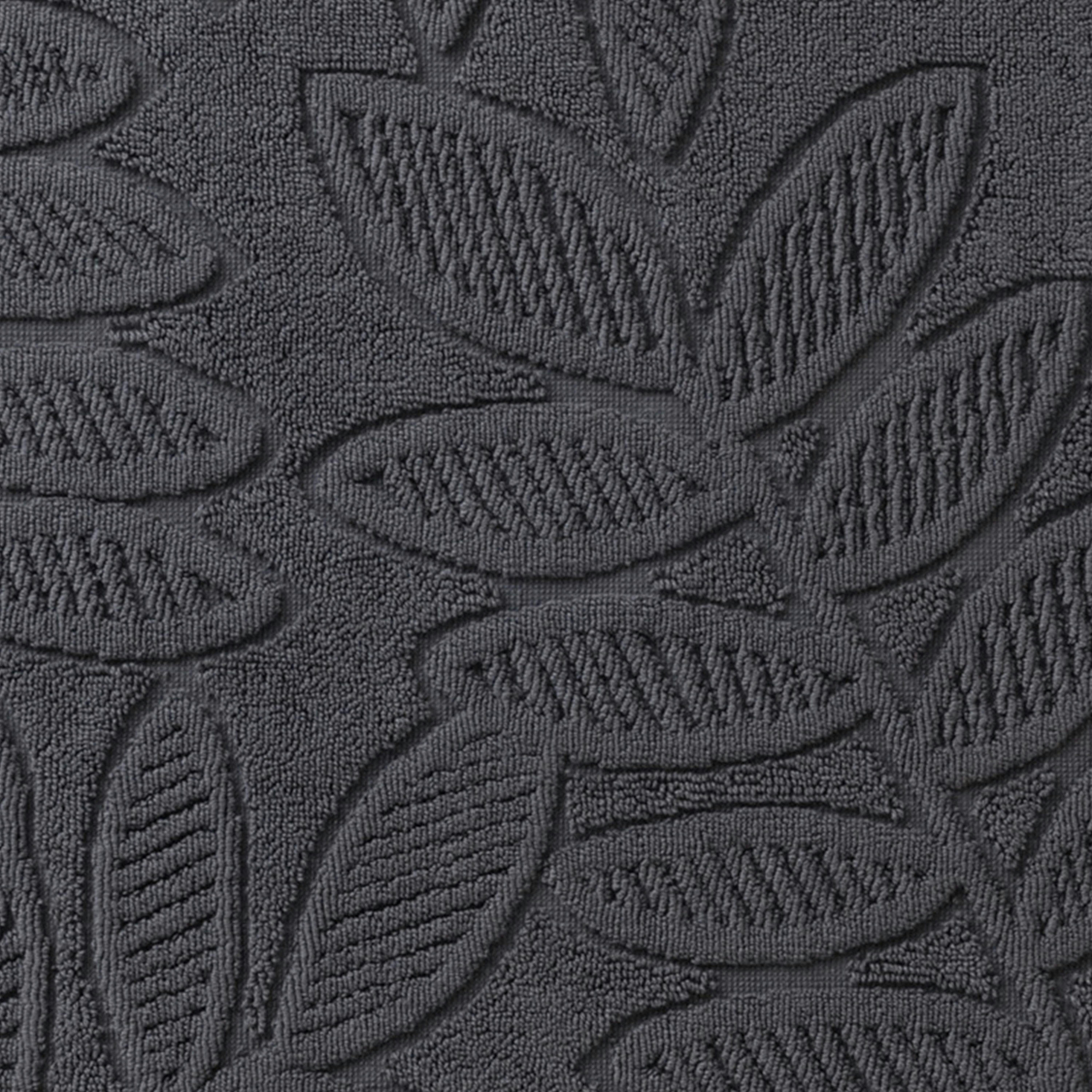 BALATA - Tapis de bain bouclette de coton jacquard ciselé gris 50 x 90 cm