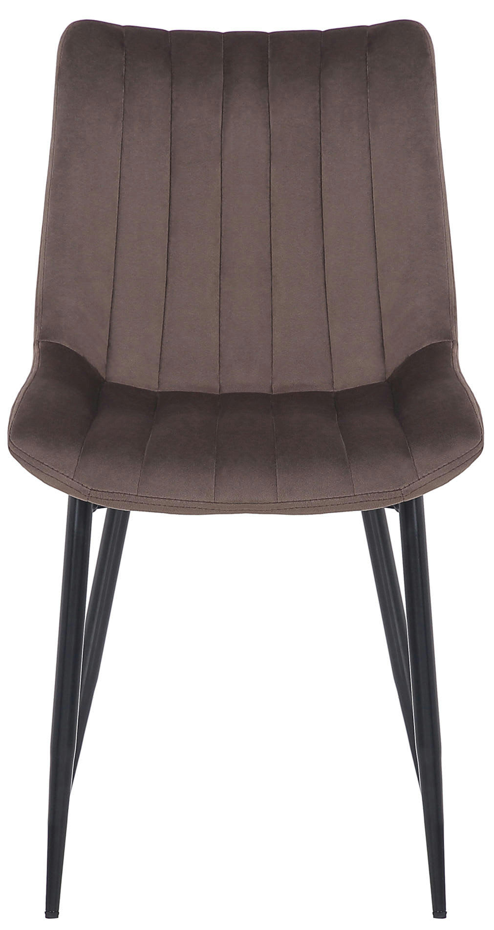 RAHDEN - Chaise de salle à manger avec pieds métal assise en velours Marron