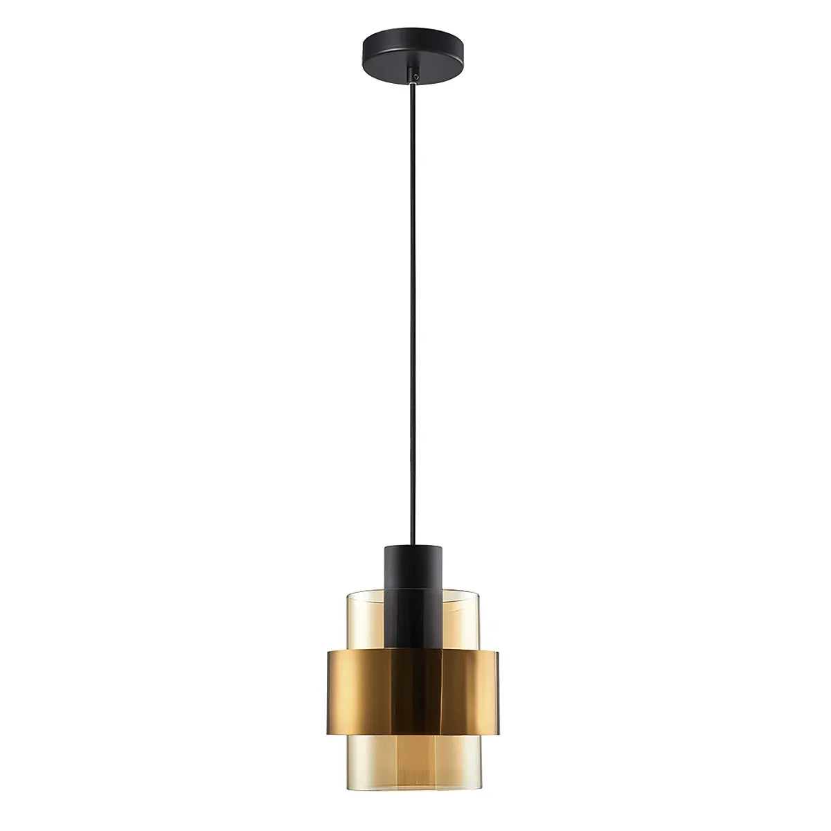 Freelight hanglamp Chiasso - 1 lichts - 14 x 150  cm - zwart goud