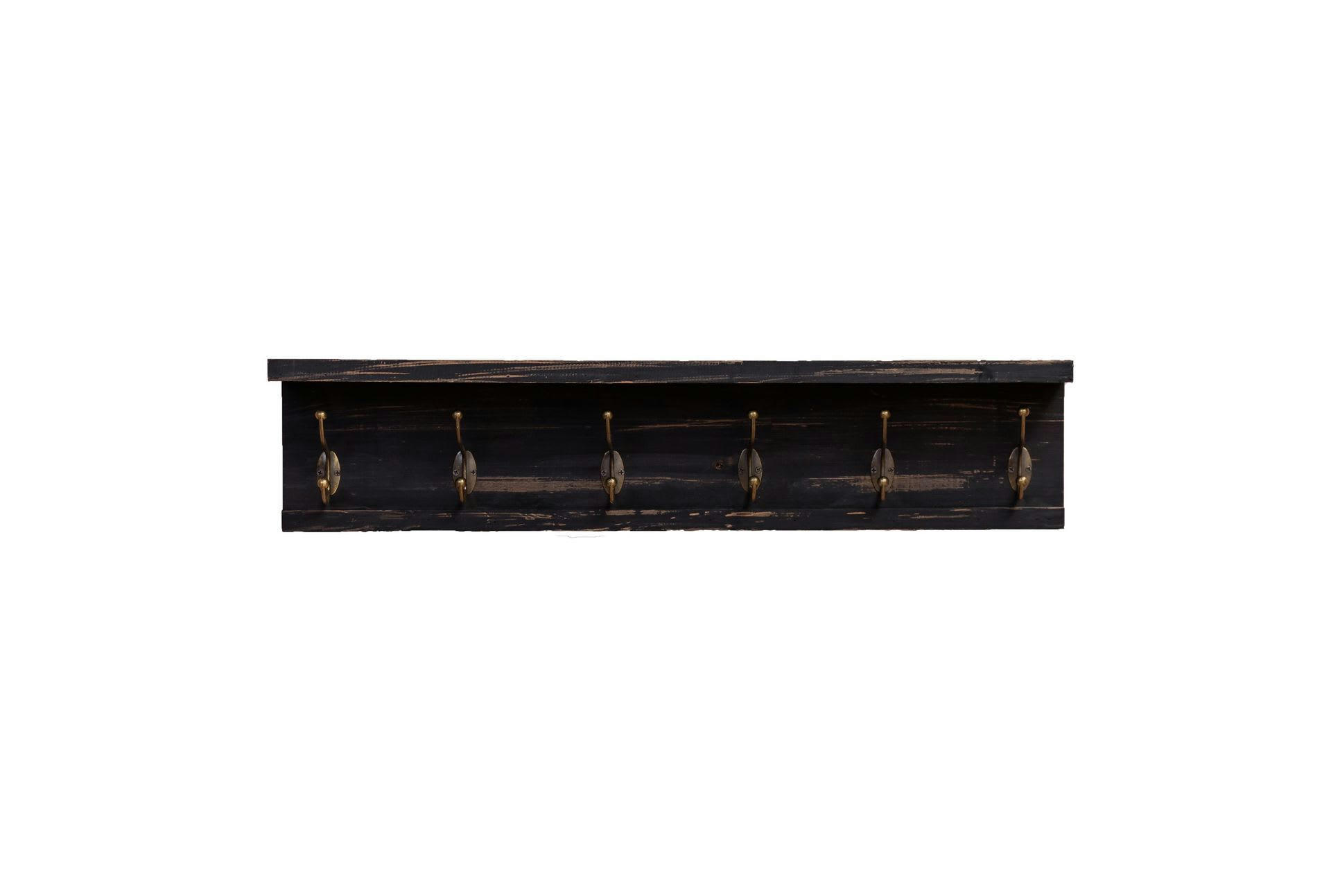 HODENT - Portemanteau 6 crochets en bois noir