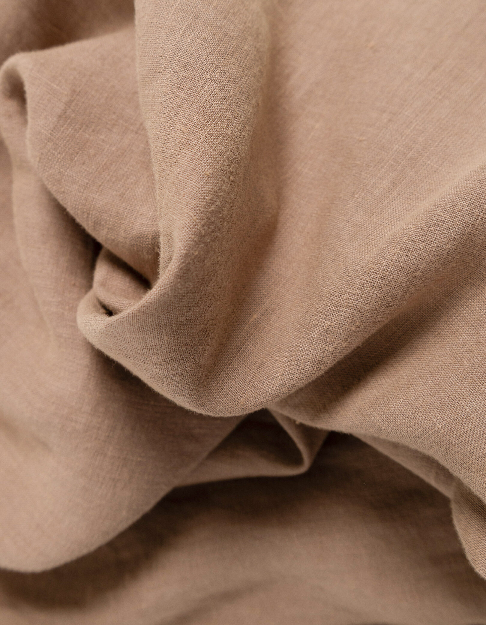 Chemise regular taupe 100% lin col Mao Homme