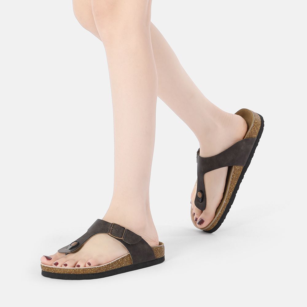 EverAu Australia Flamingo Leather Toe Thong Sandals