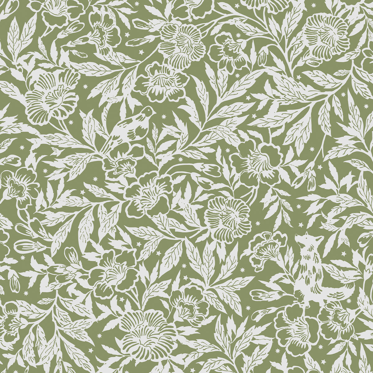 Joules Vliesbehang - Twilight Ditsy Green - 1005x52