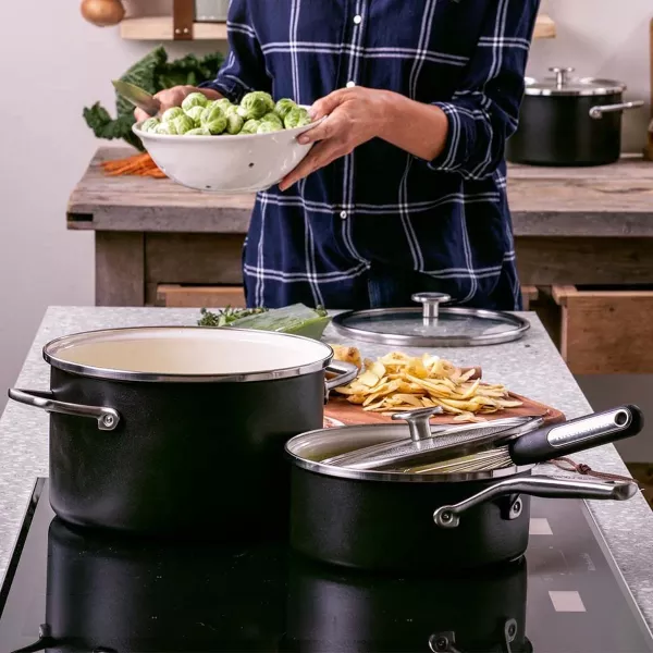 KitchenAid Rondel Steel Core Enamel 18cm 2l z pokrywką czarny matowy