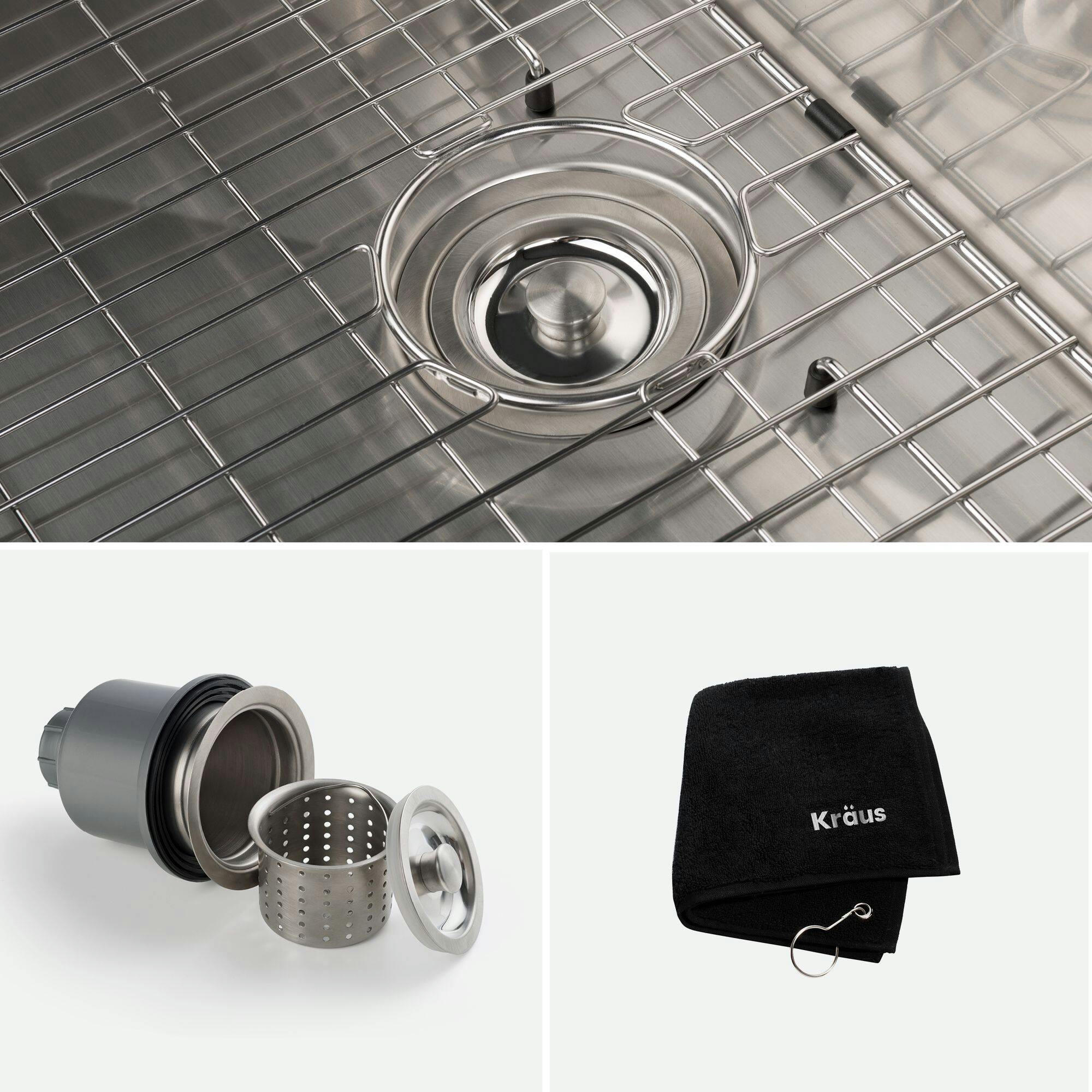 Kraus Standard PRO™ Apron Front Farmhouse Stainless Steel Single Bowl Kitchen Sink, 33x21x10-in