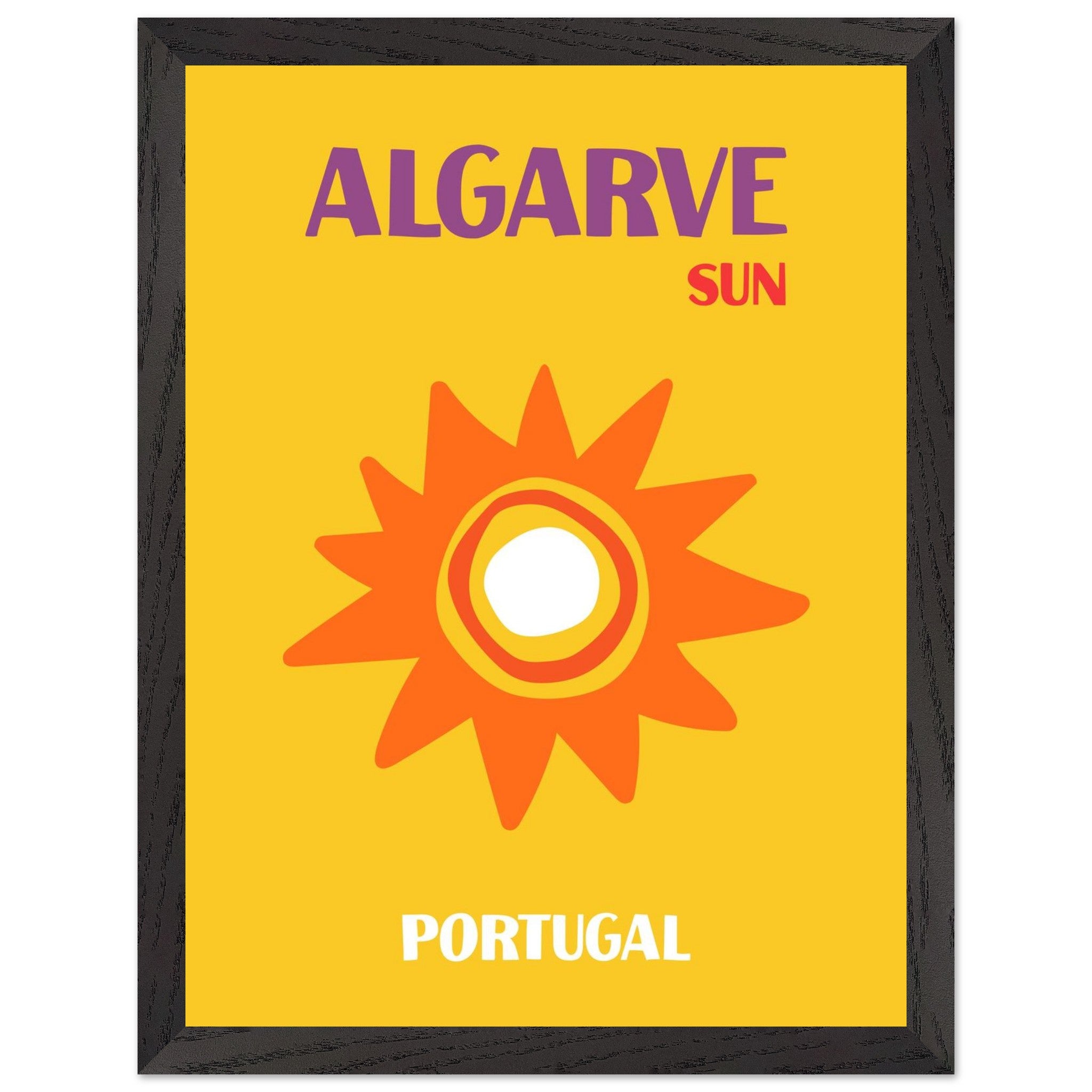 Artfulprints Poster met Lijst Portugal - Algarve  - 30x40 cm - Geel
