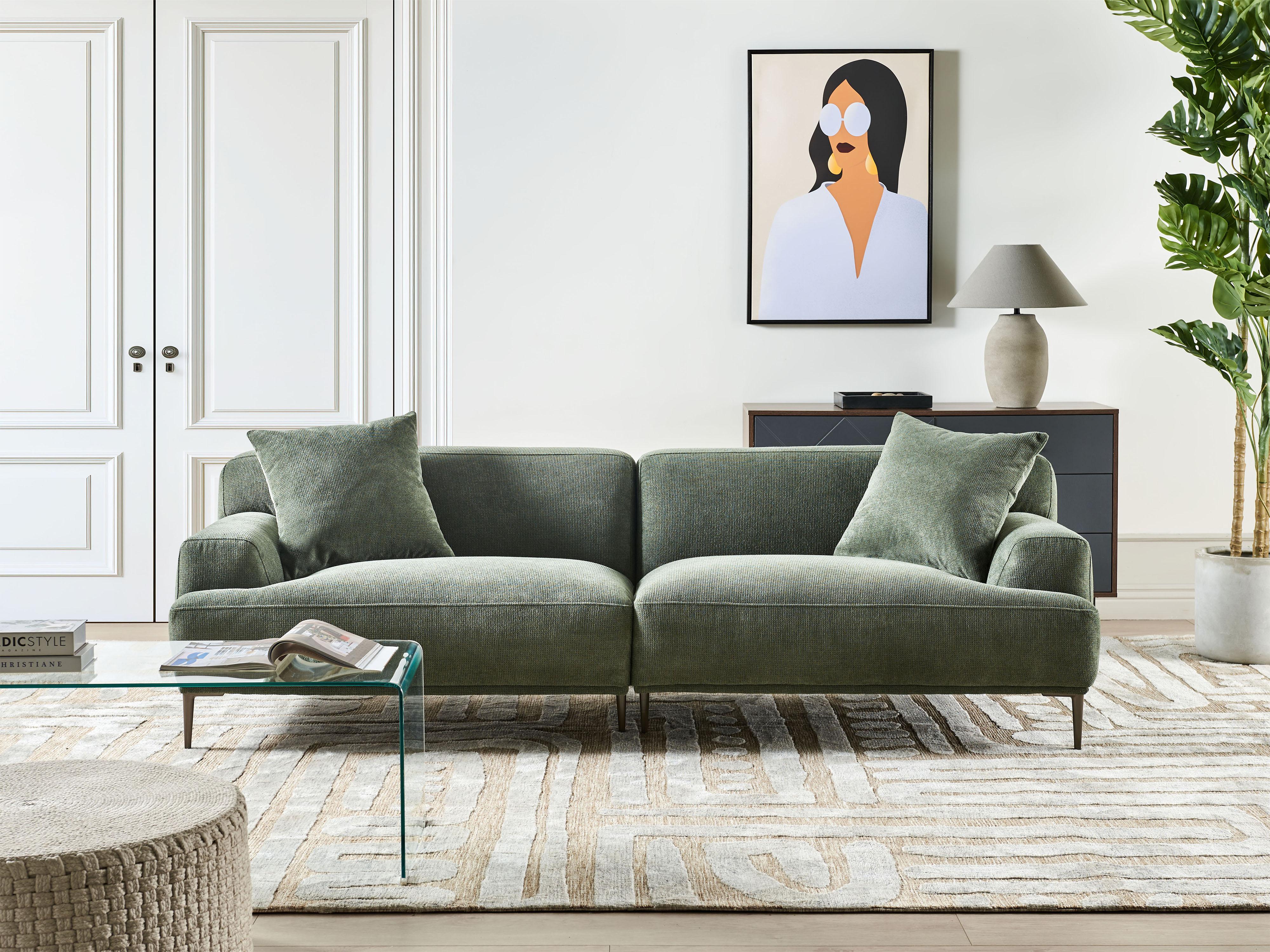 Sofa 3 Seater MATILA Fabric Green