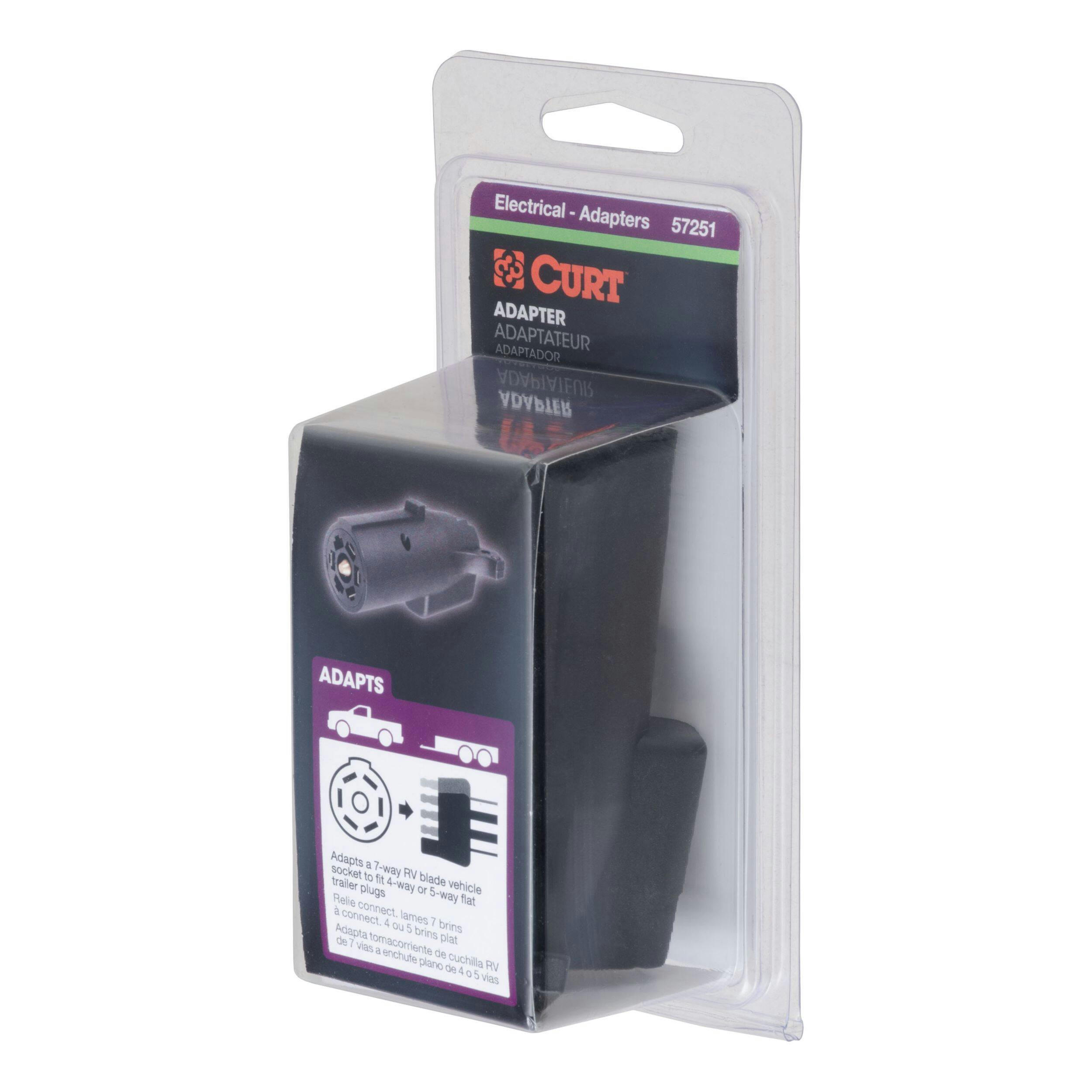 CURT Electrical Adapter 7-Way RV Blade to 5-Way Flat Trailer