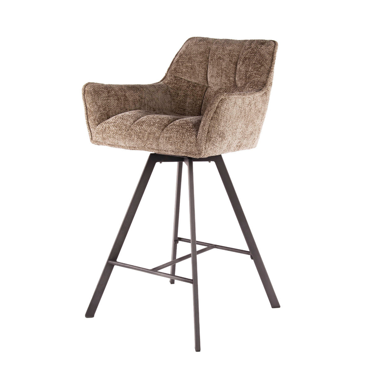 Fraaai - Ramon draaibare barstoel - 69 cm - geweven - champagne