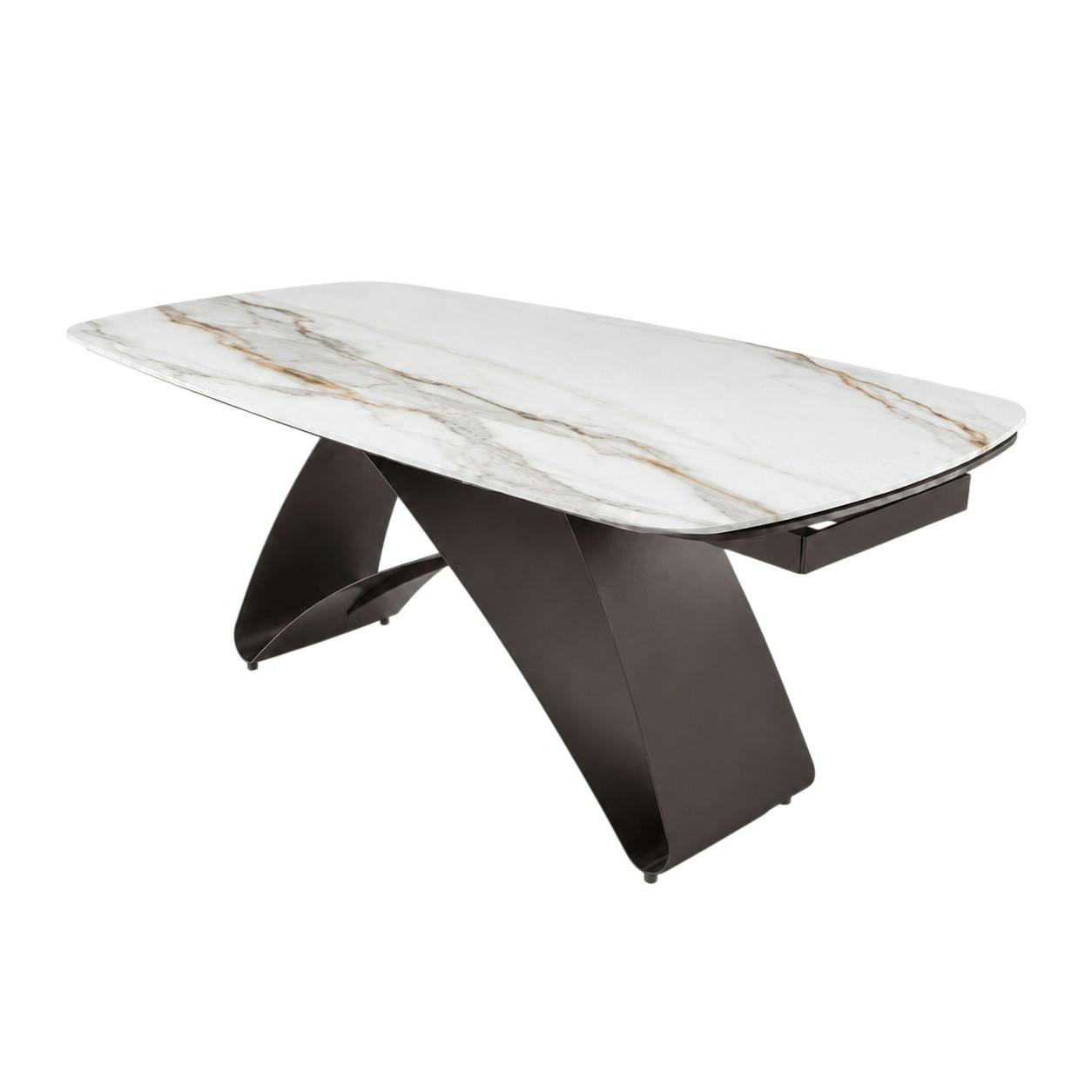 Table extensible céramique effet marbre Calacatta 200-280 cm LORA