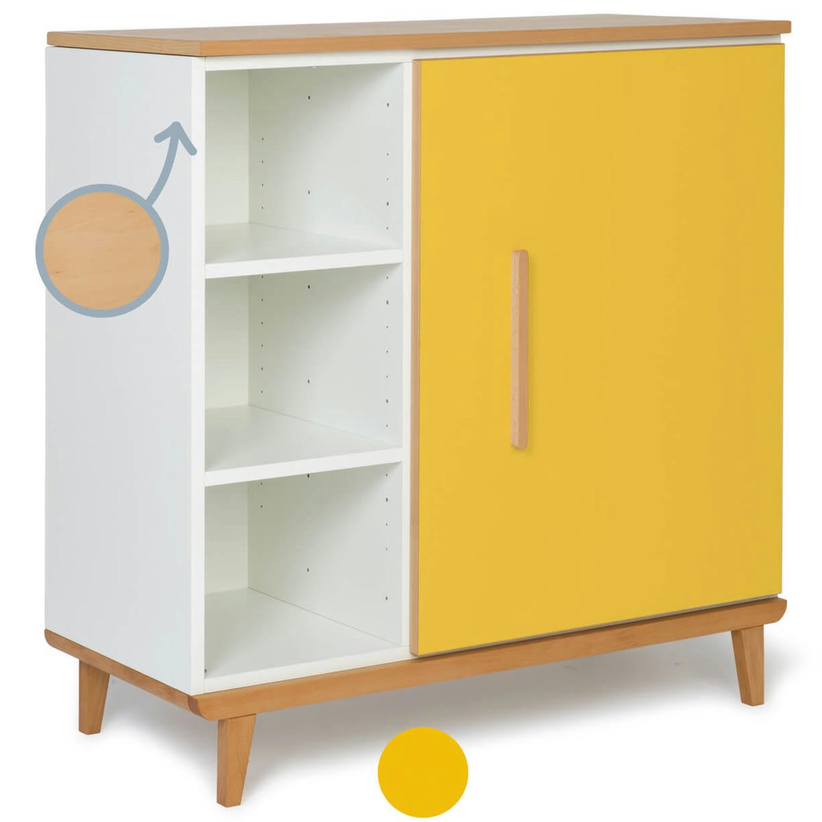 NADO - Commode 1 porte jaune soleil