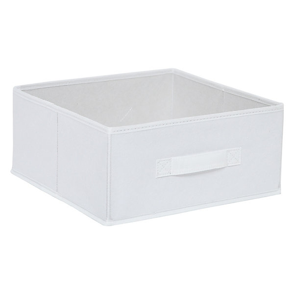 Boîte de rangement rectangulaire en textile Mixxit coloris blanc