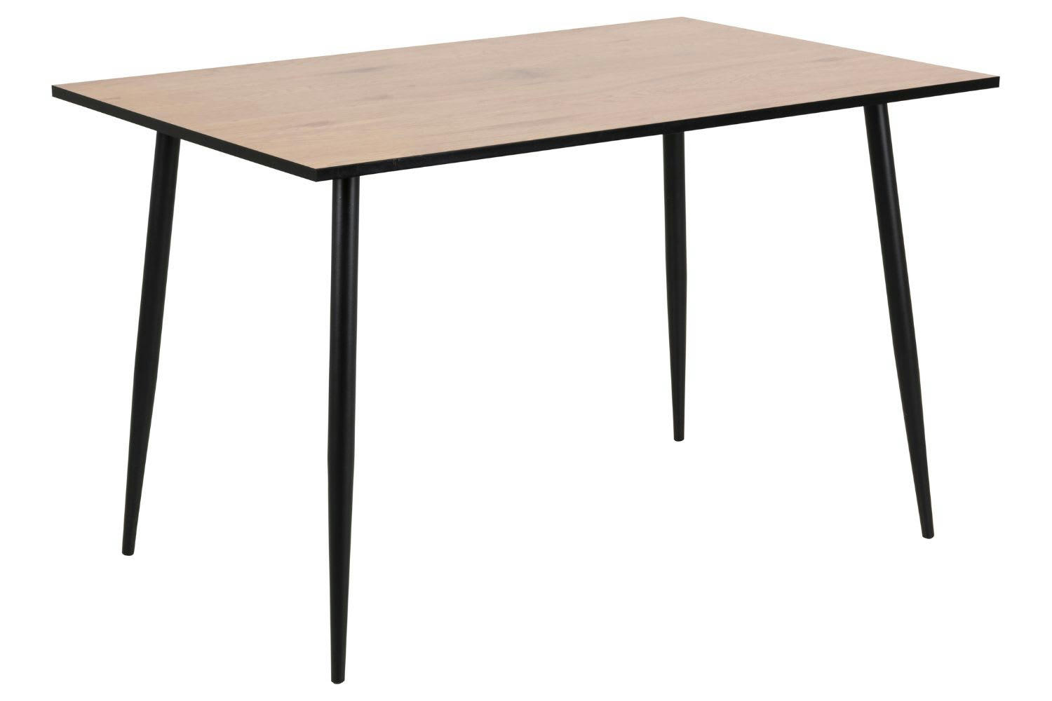 MIRA - Table à manger 4 personnes bois et noir 120cm
