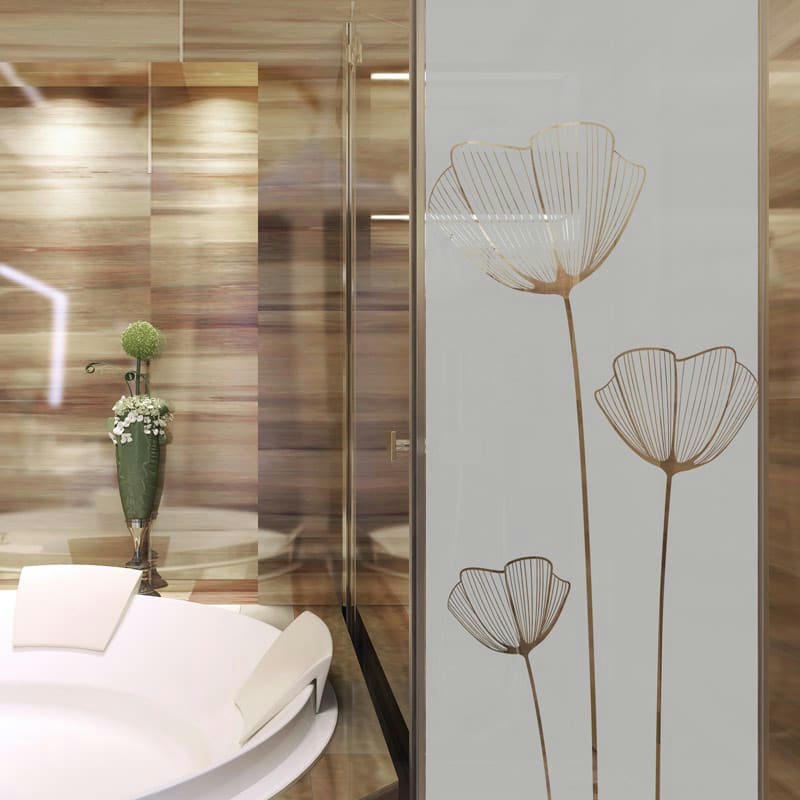 - Film Occultant fleurs de pavot pour Vitre/Douche 185x55cm