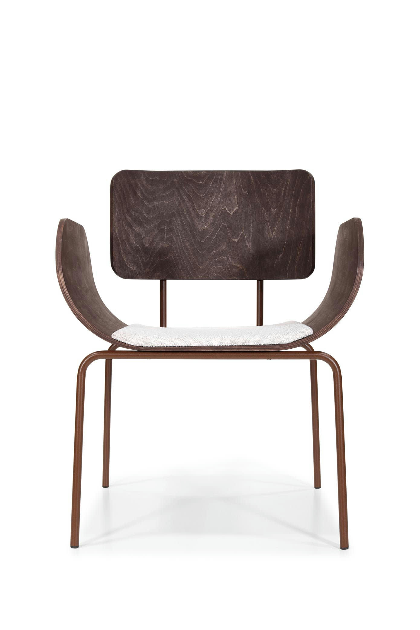 ALIFEROUS - Fauteuil en frêne wengé avec assise blanche