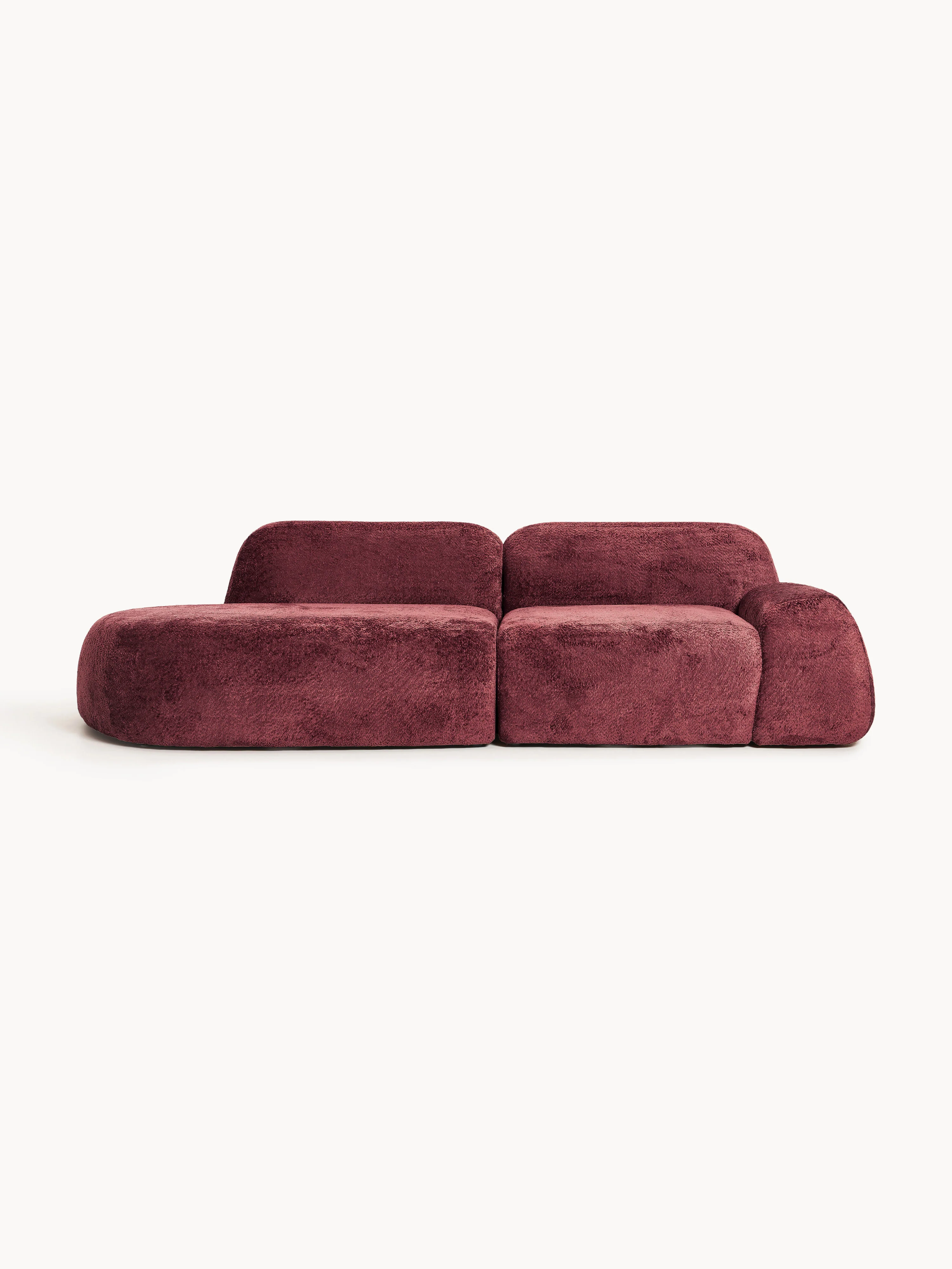Modulare Chaise Wolke (3-Sitzer) aus Teddy-Bouclé